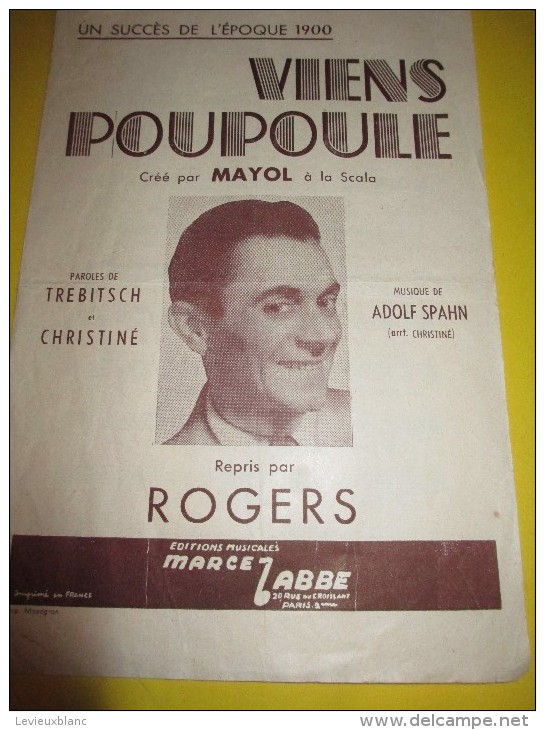 Viens Poupoule/ Rogers / Marcel Labbé/ 1940-50        PART38 - Partitions Musicales Anciennes
