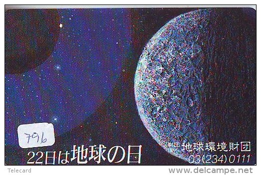 Télécarte Japon * MAP Carte Du Monde * GLOBE (796) SPACE * Mappemonde * Japan Phonecard * Telefonkarte * GLOBUS - Espace