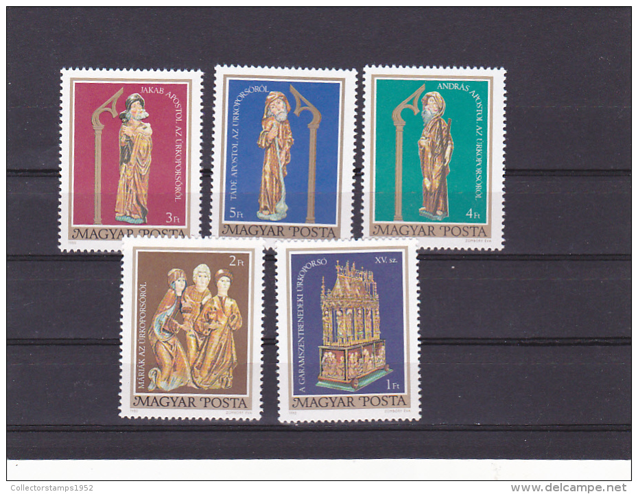 48 -  DOLLS,SCULPTURE, 5 STAMPS 1980 MNH UNGARIA. - Poppen