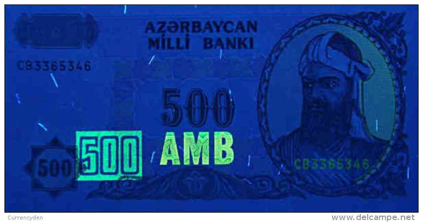 Azerbaijan P19b, 500 Manat, Poet Nizami Gencevi - $5CV - Azerbaïjan