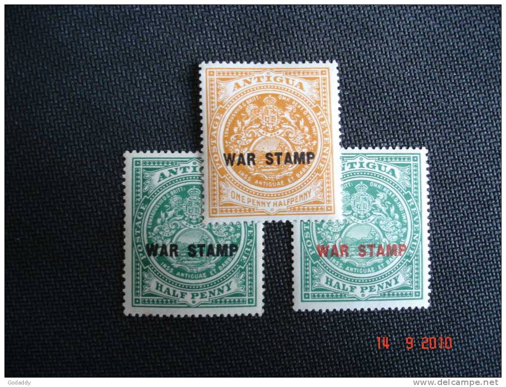 Antigua 1916 Emblem   WAR STAMP Set Of 3  MNH Superb SG52,53,54 - 1858-1960 Crown Colony