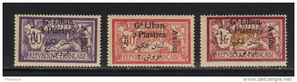 GRAND LIBAN N° PA 5 à 7 * - Airmail