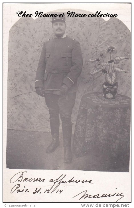 CPA CARTE PHOTO MILITAIRE POIX DECEMBRE 1914 SOUS LIEUTENANT 20 EME REGIMENT D INFANTERIE 682 - Personen