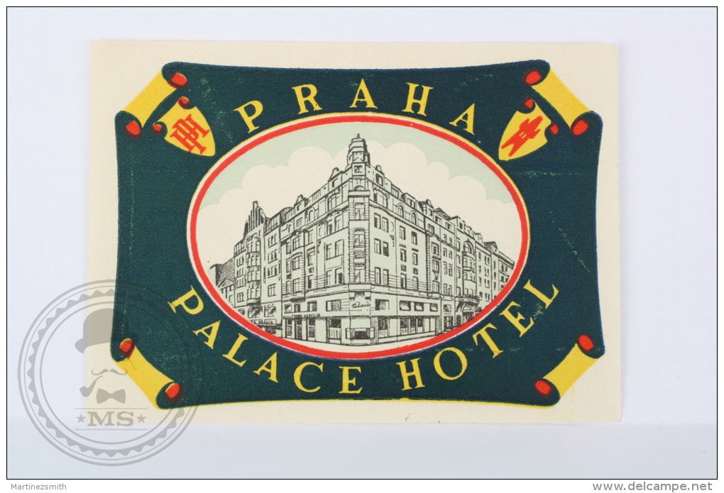 Palace Hotel Praha - Czechoslovakia - Original Hotel Luggage Label - Sticker - Hotel Labels