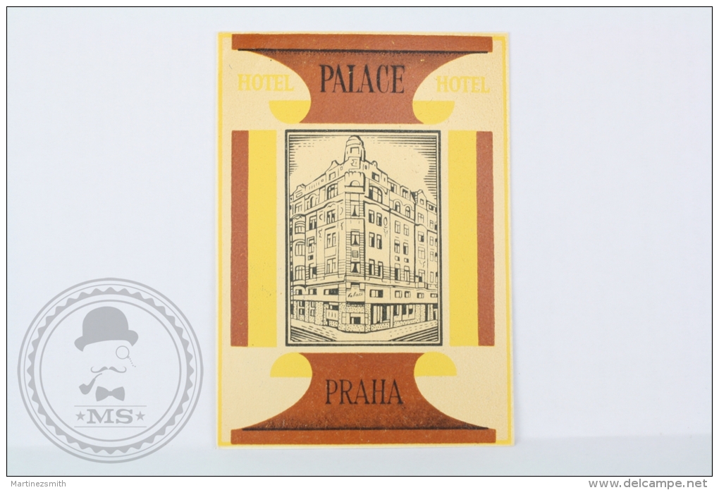 Hotel Palace, Praha - Czechoslovakia - Original Hotel Luggage Label - Sticker - Hotel Labels