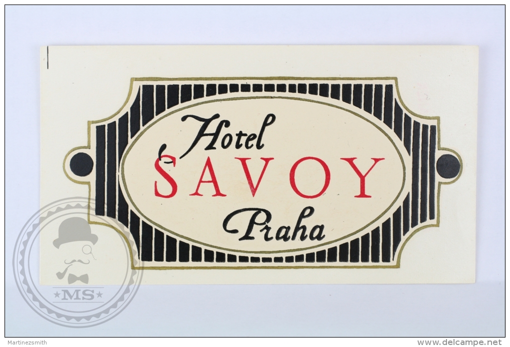 Hotel Savoy, Praha - Czechoslovakia - Original Small Hotel Luggage Label - Sticker - Hotel Labels