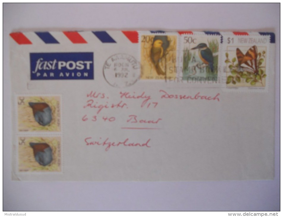 Nouvelle Zelande Lettre De 1992 Pour Baar - Lettres & Documents