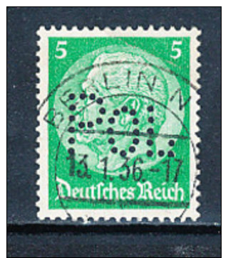 Deutsches Reich  Michel Nr. 515  Hindenburg 5 (Pf.)  Wz. Hakenkreuz  POL – Lochung Gestempelt - Gebraucht