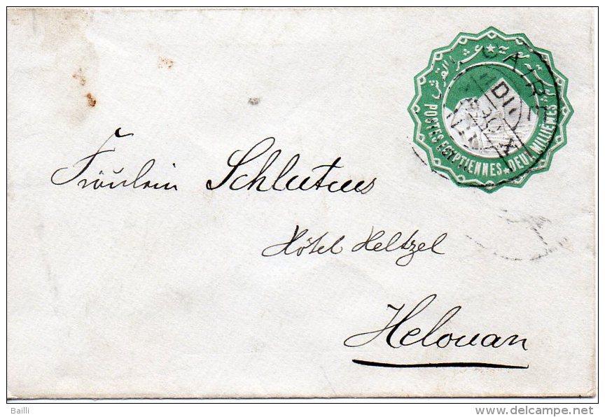 EGYPTE ENTIER POSTAL 1890 - 1866-1914 Khédivat D'Égypte