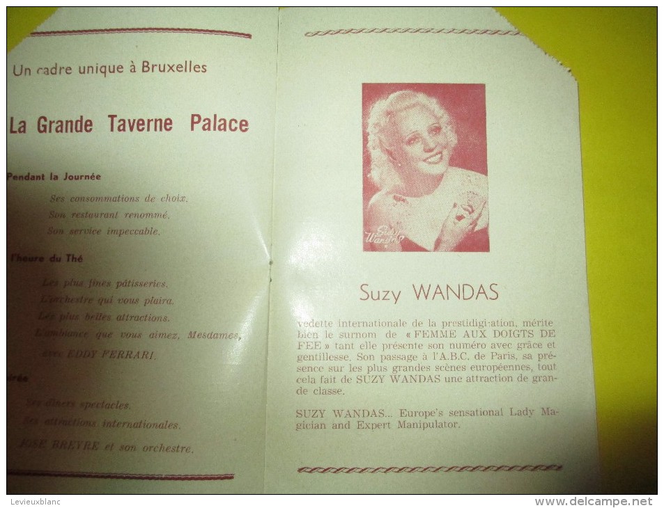 La Grande Taverne Palace / Variétés/Bruxelles/Belgique/ Yvonne Carré// 1953     PROG66 - Programmes