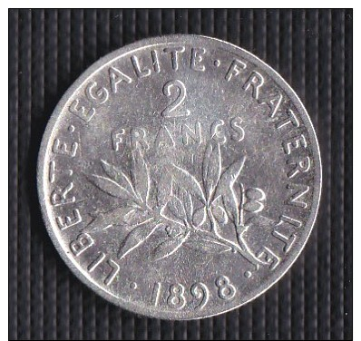 A SAISIR ---2 FRANCS SEMEUSE ARGENT 1898--- ETAT : TB//TTB+++ - Autres & Non Classés