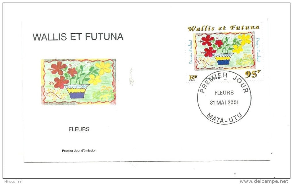 FDC Wallis Et Futuna - Fleurs - Oblitération 31/05/2001 Mata-Utu (1er Jour) - FDC