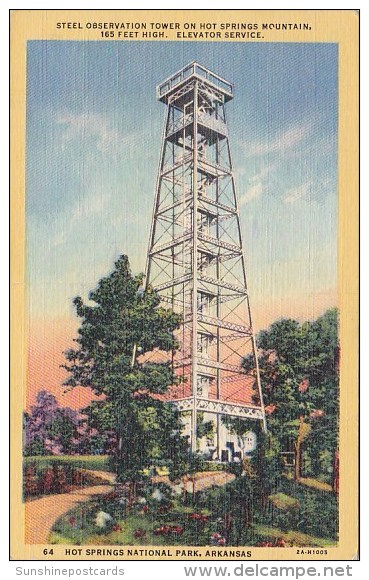 Steel Observation Tower On Hot Springs Mountain Hot Springs National Park Arkansas 1951 - Hot Springs