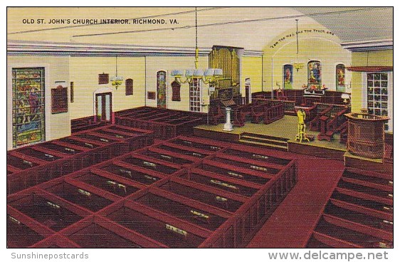 Old Saint Johns Church Interior Richmond Virginia 1945 - Richmond