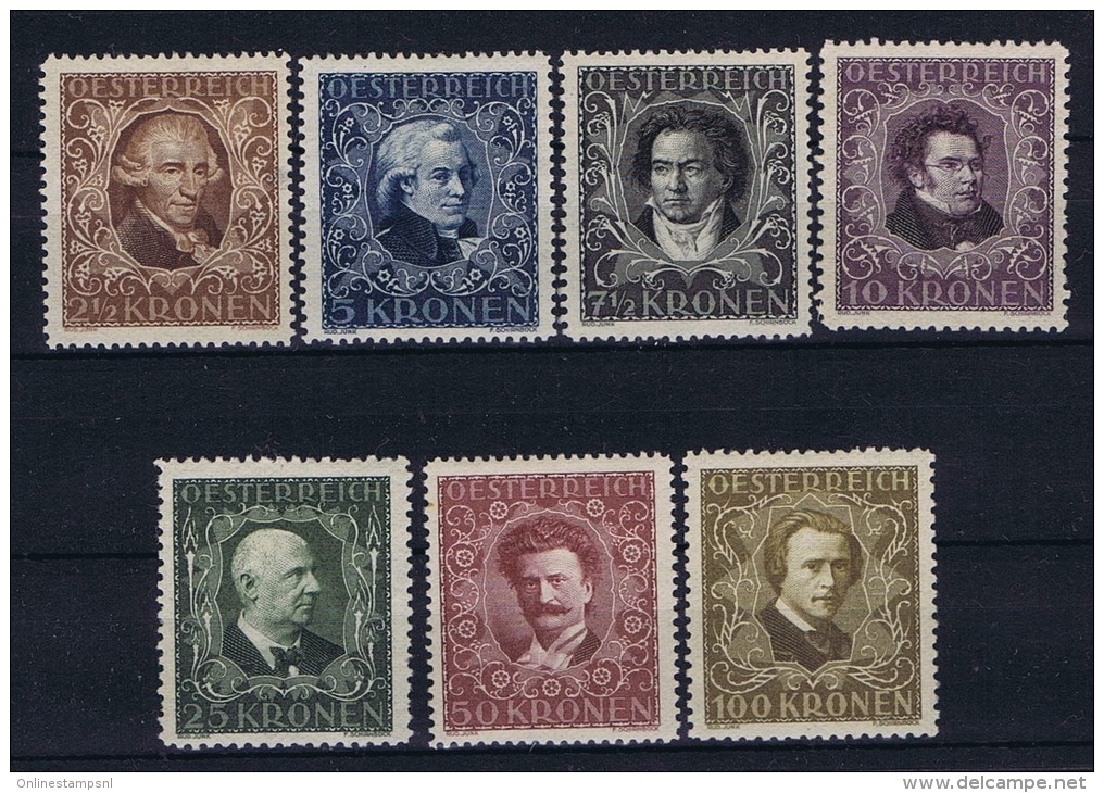 Österreich 1922 Mi Nr 418A -  424A MH/* - Unused Stamps