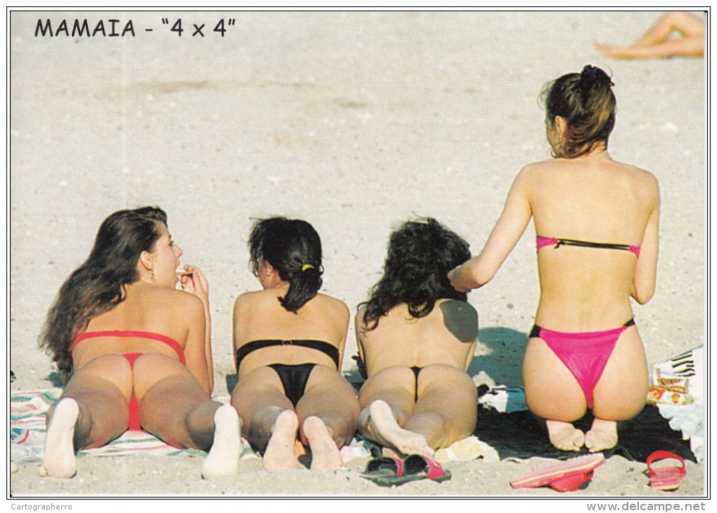 RPPC MAMAIA ROMANIAN AMATEUR TOPLESS EROTIC BOTTOMS BIKINI BEAUTY POSTCARD - Vrouwen