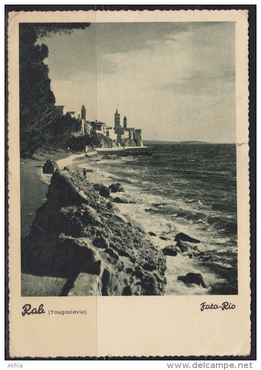 5939. Kingdom Of Yugoslavia, 1937, Rab Island, Insufficient Franked, Added Porto Stamp, Postcard - Joegoslavië