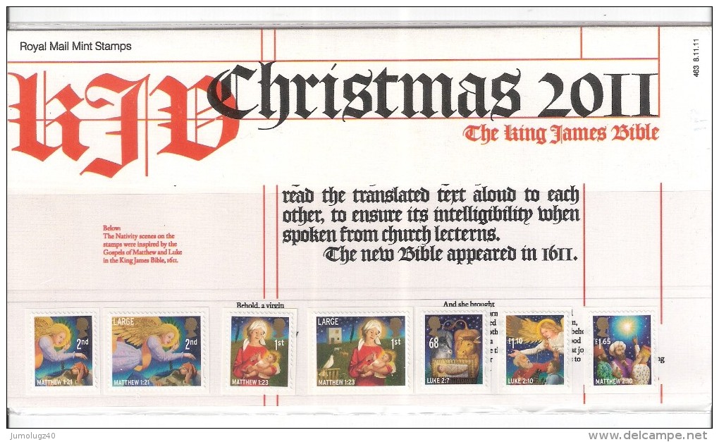 Timbre Grande Bretagne Planche Christmas 2011 Avec 7 Timbres Neufs - Hojas & Múltiples