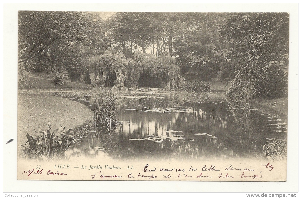 Cp, 59, Lille, Le Jardin Vauban, Voyagée - Lille