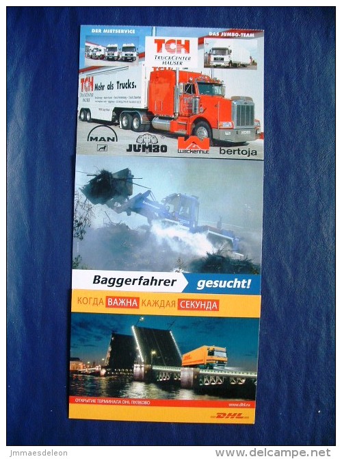 3 Postcards On Trucks Tractors - DHL Russia - Germany - Trucks, Vans &  Lorries