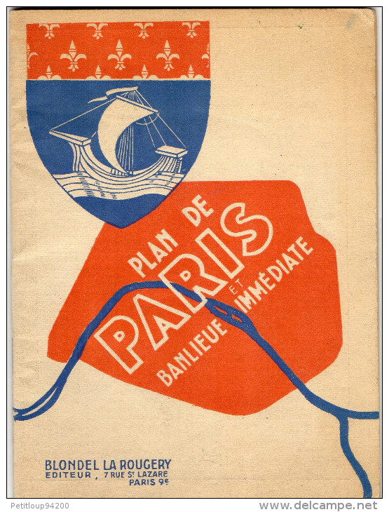 PLAN DE PARIS Et Banlieu Immédiate  BLONDEL LA ROUGERIE  1948 - Europe