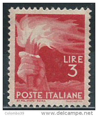Italia 1945/48 Nuovo* - Democratica £ 3 Traccia Di Linguella - 1946-60: Nuovi