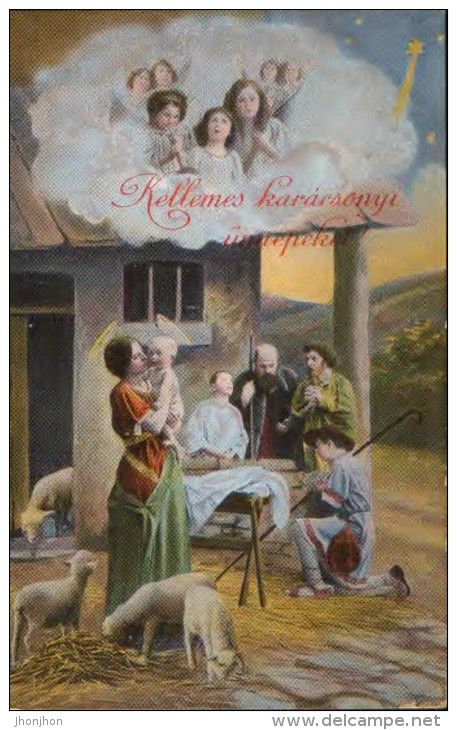 Postcard Circulated In 1915 -Religious Scene, Birth Of Jesus - 2/scans - 1900-1949