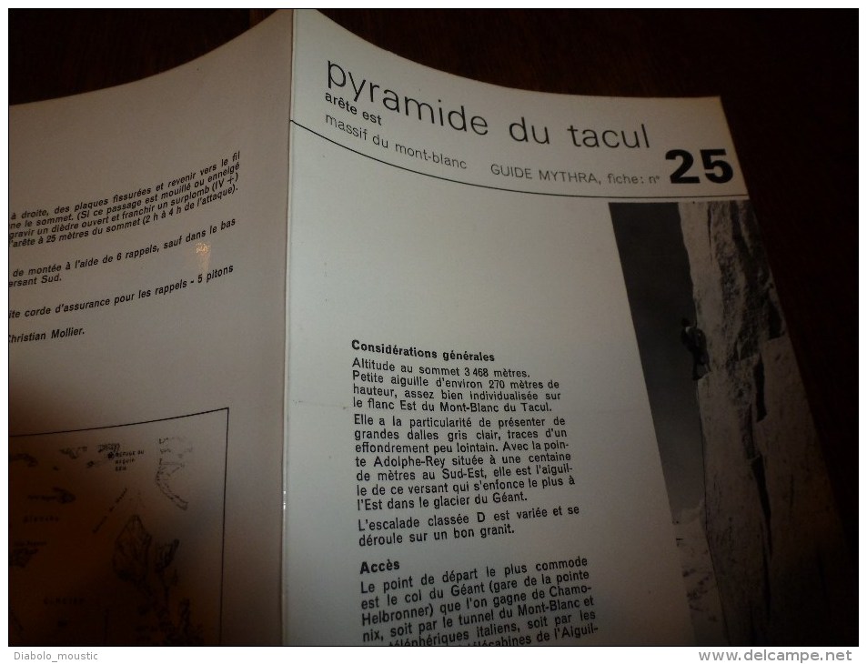 MASSIF Du MONT-BLANC :  Fiche 25,  éditée Par Compagnie Des Guides De Chamonix : PYRAMIDE DU TACUL Arête Est - Other & Unclassified