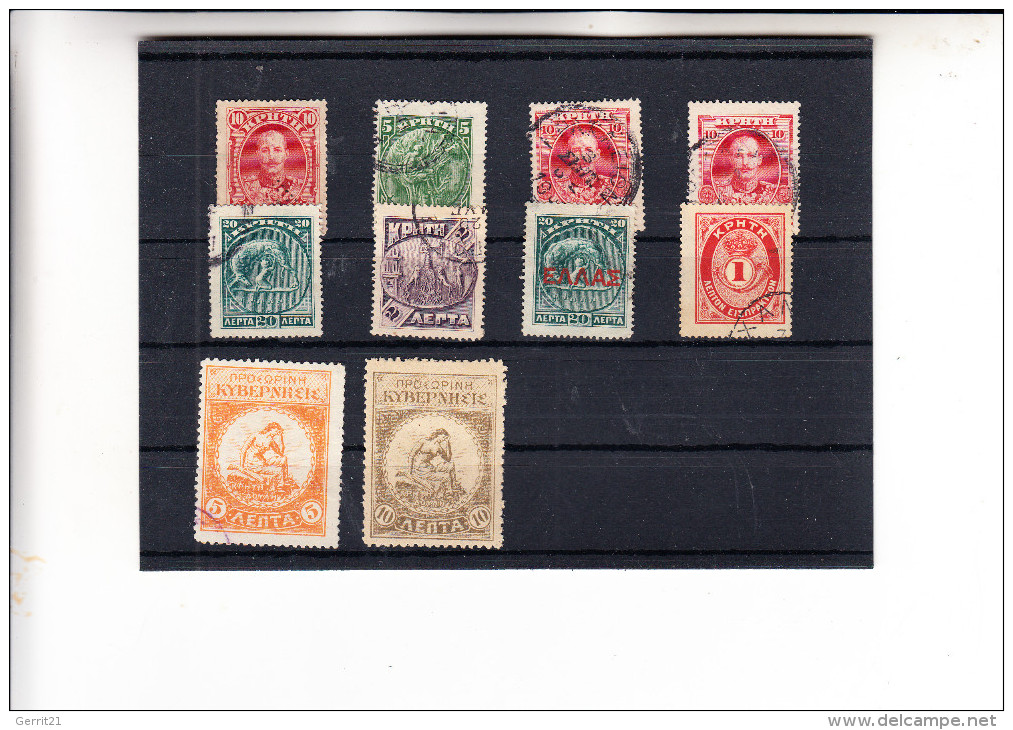 KRETA - Lot 10 Briefmarken O Gestempelt - Kreta