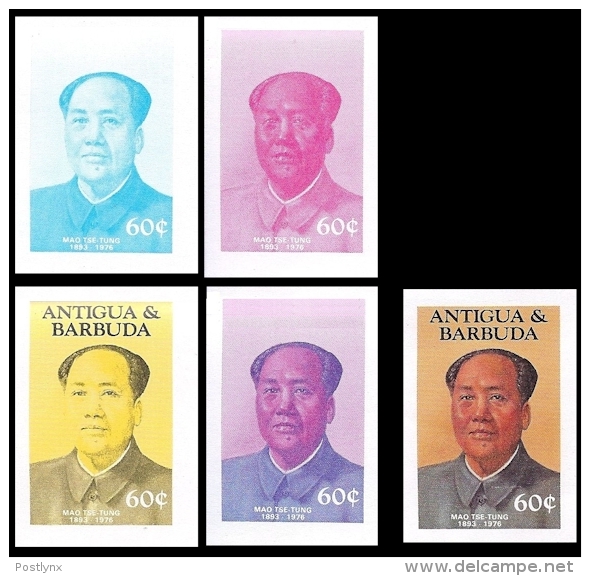 ANTIGUA & BARBUDA 1984 Mao Tse-tung 60c PROGRESSIVE PROOFS:5 Items     [épreuve Prueba Druckprobe Prova] - Mao Tse-Tung