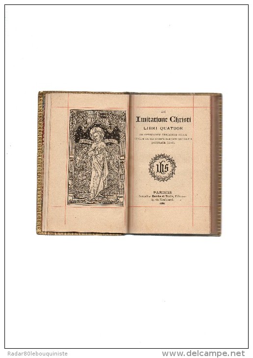 De Imitatione Christi.libri Quatuor.XIII-186 Pages.1886. Reliure Pleine Basane Citron Avec Son Emboitage.8 X 12,4 Cm. - 1801-1900