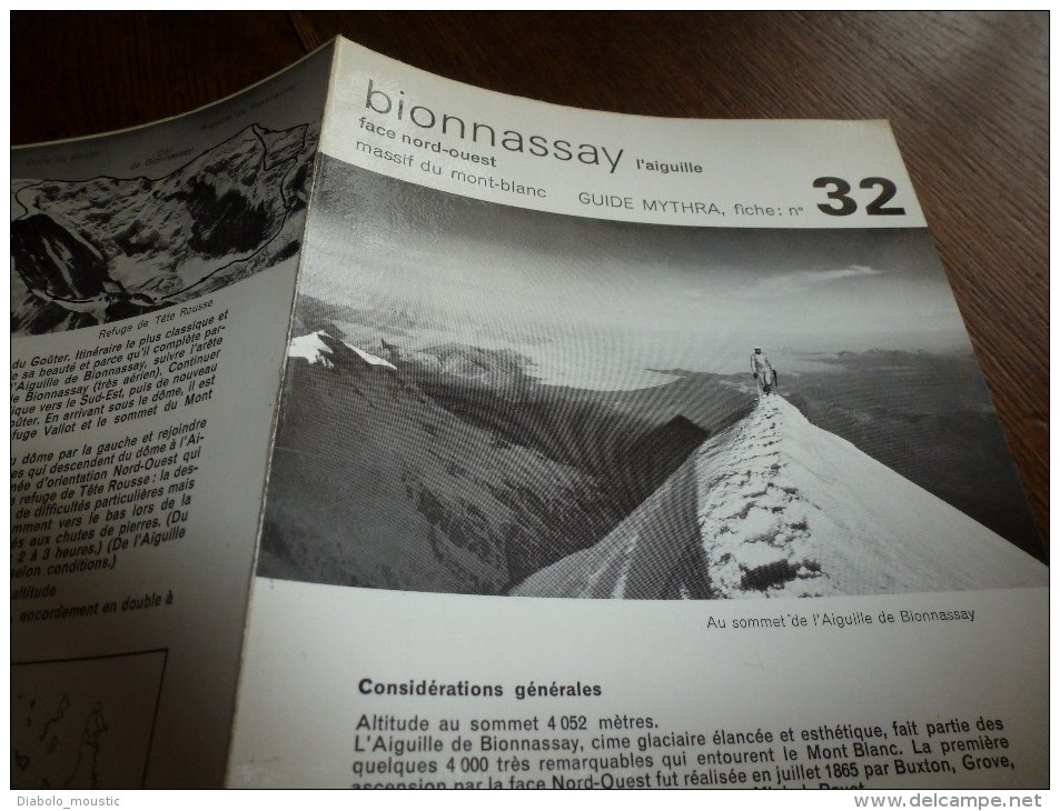 MASSIF Du MONT-BLANC Fiche 32 , Par Compagnie Des Guides De Chamonix : BIONNASSAY L'AIGUILLE  Face Nord-Ouest - Autres & Non Classés