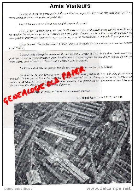 87 -LIMOGES - AVIATION - BASE AERIENNE 274 ENTREPOT ARMEE DE L' AIR 603- JOURNEE PORTES OUVERTES 2 JUIN 1991 - Limousin