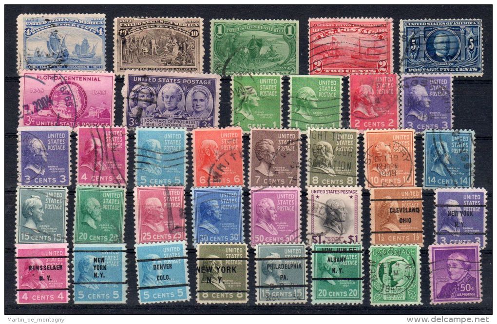 1873 - 19??, Collection De Timbres D'Etats-Unis, Incl. TP Service, Etc, Bonne Valeurs,  16 Scans, Oblitéré, Lot 42207 - Collections