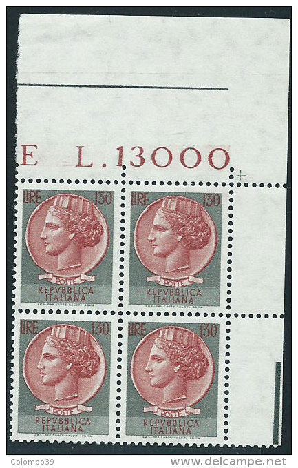 Italia 1966 Nuovo** - Siracusana £ 130 Quartina - 1961-70:  Nuevos