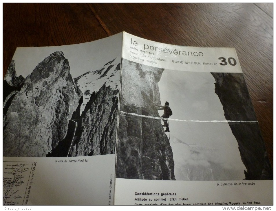 MASSIF Du MONT-BLANC Fiche 30 ,par Compagnie Des Guides De Chamonix: LA PERSEVERANCE Arête Nord-Est - Autres & Non Classés