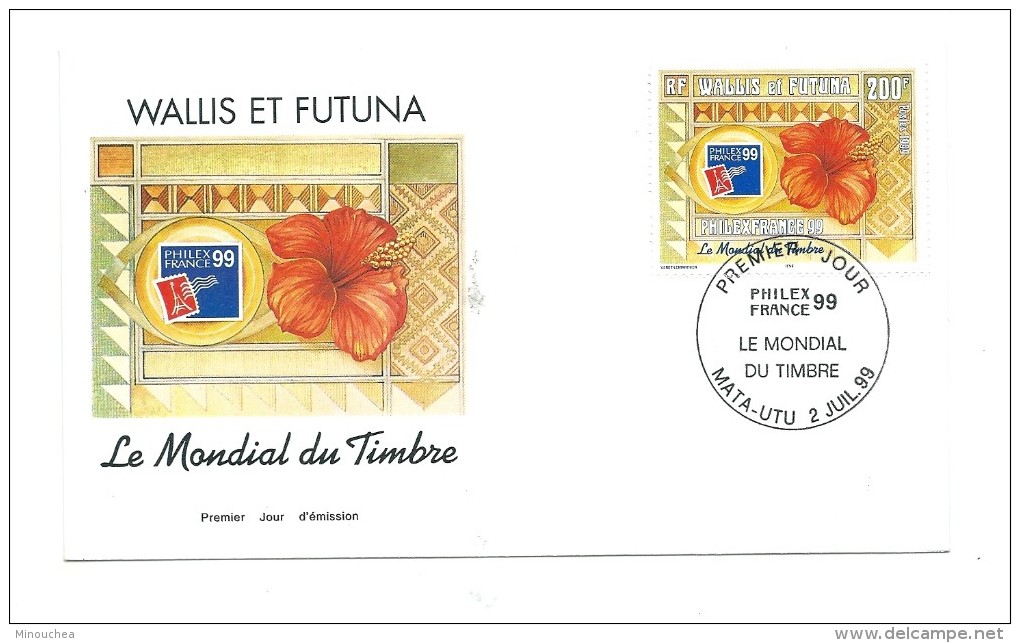 FDC Wallis Et Futuna - Le Mondial Du Timbre - Oblitération 02/07/1999 Mata-Utu (1er Jour) - FDC