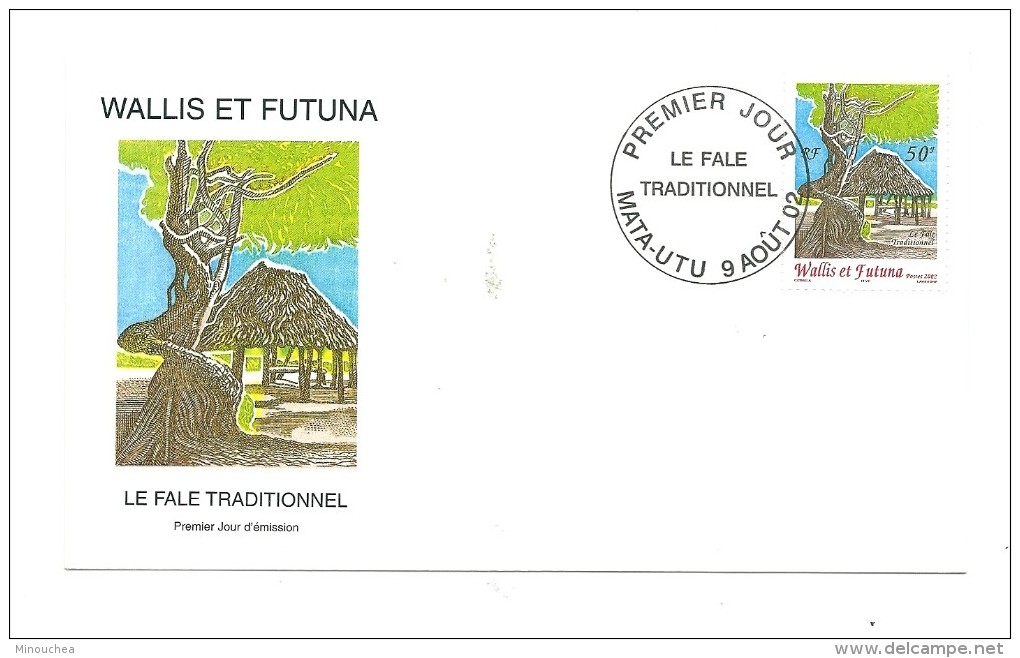 FDC Wallis Et Futuna - Le Fale Traditionnel - Oblitération 09/08/2002 Mata-Utu (1er Jour) - FDC