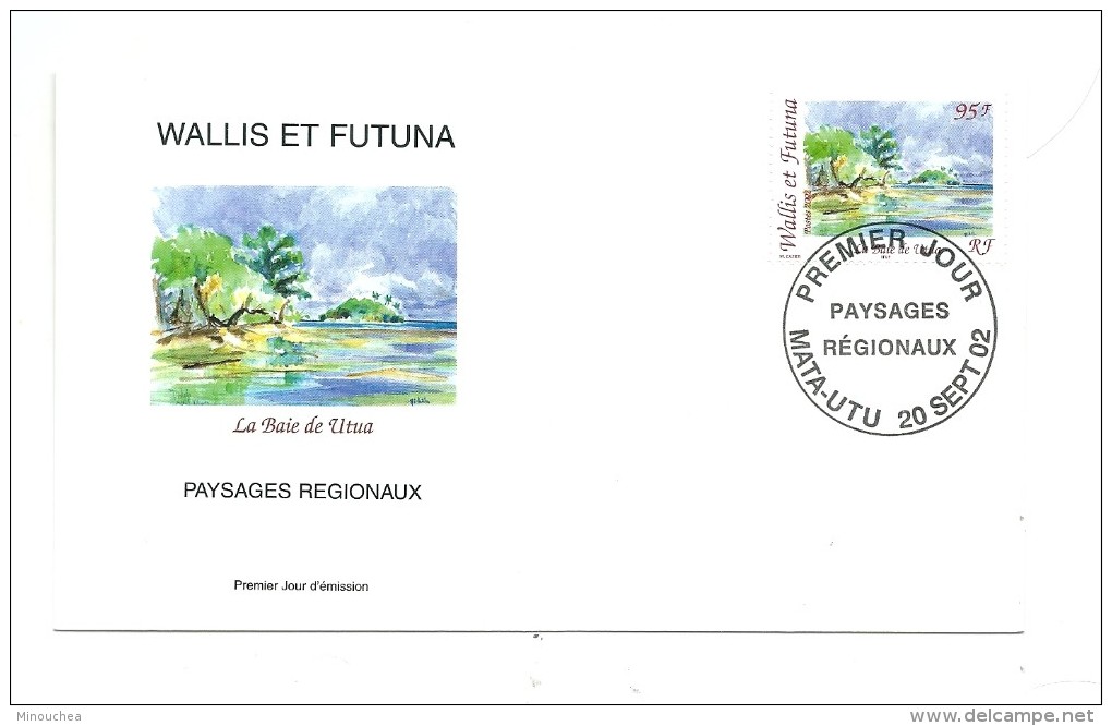 FDC Wallis Et Futuna - Paysages Régionaux - Oblitération 20/09/2002 Mata-Utu (1er Jour) - FDC