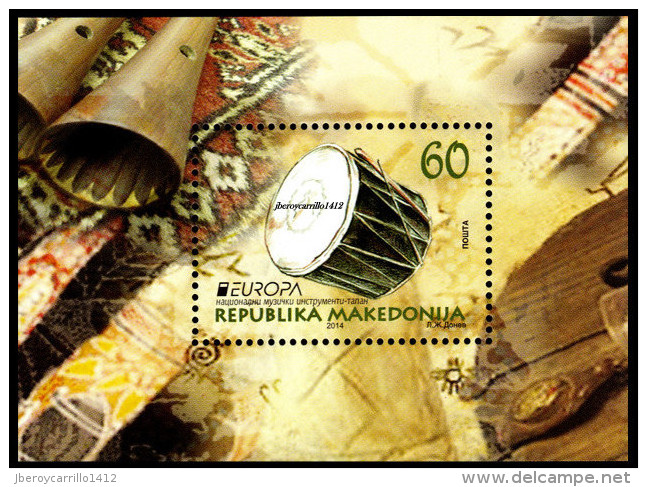 MACEDOINA/ MAKEDONIA - EUROPA – CEPT 2014 THEME ANNUEL " INSTRUMENTS De MUSIQUE" - FOGLIETTI . - 2014