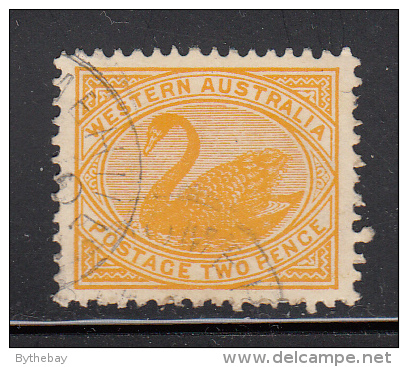 Western Australia Used Scott #91 2p Swan, Yellow - Oblitérés