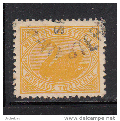 Western Australia Used Scott #91 2p Swan, Yellow - Used Stamps