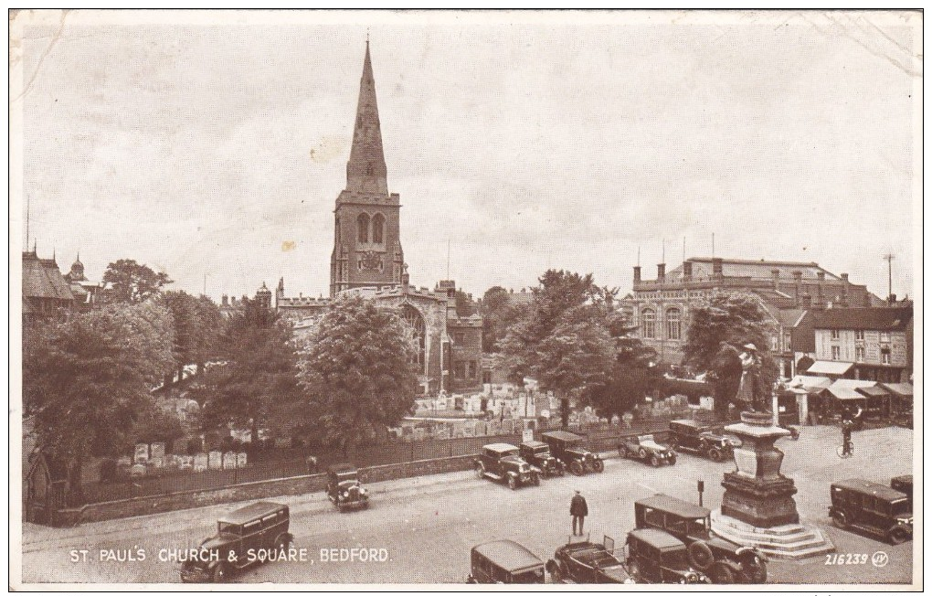 St.Paul`s Church And Square,Bedford,Posted With Stamp,S5. - Bedford