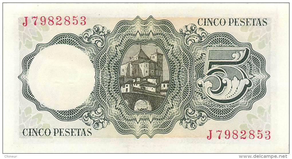 ESPAGNE BILLET 5 PESETAS 1951 - 5 Pesetas