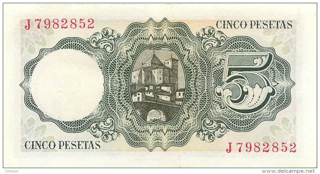 ESPAGNE BILLET 5 PESETAS 1951 - 5 Peseten