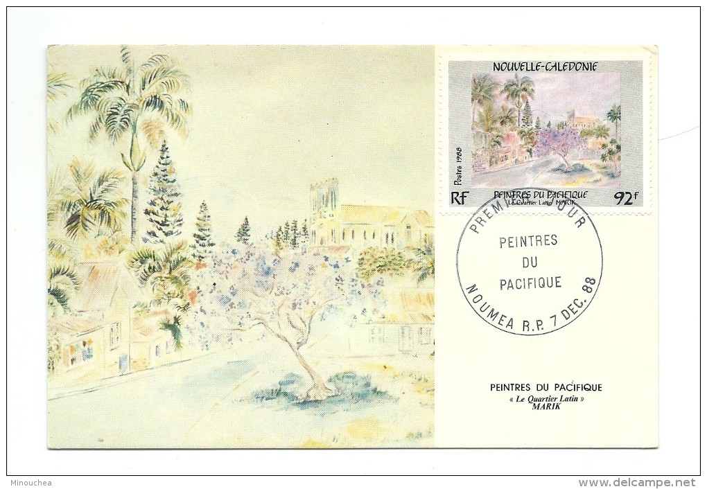 Carte Maximum Nouvelle Calédonie - Peintres Du Pacifique - Oblitération 07/12/1988 Nouméa (1er Jour) - Maximumkarten