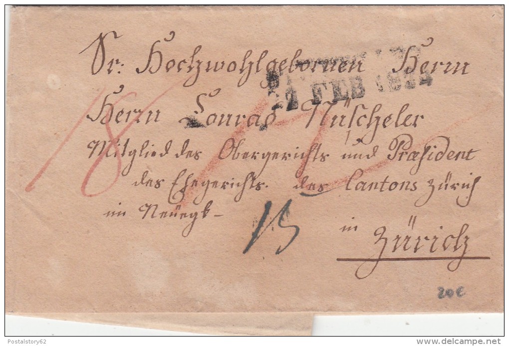 Prefilatelica, Berna To Zurigo 1824 No Contenuto - ...-1845 Prefilatelia
