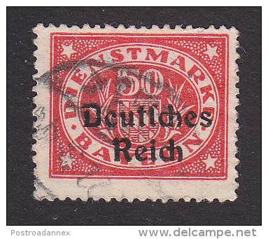 Bavaria, Scott #O58, Used, Number Overprinted, Issued 1920 - Other & Unclassified