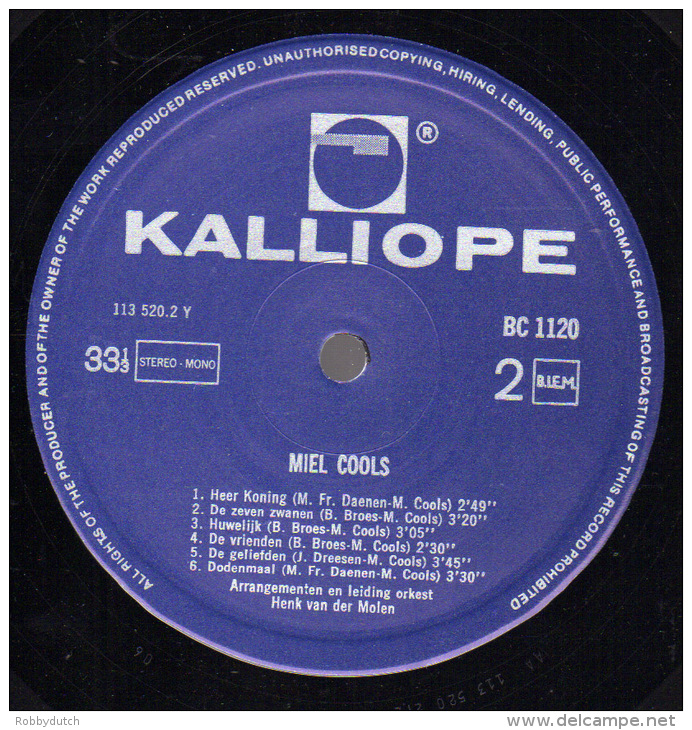 * LP *  MIEL COOLS 2 (Belgium 1969 EX!!!) - Autres - Musique Néerlandaise