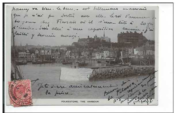 Folkestone (Kent Angleterre England) CPA Carte Photo The Harbour (The Rapid Photo) - Folkestone